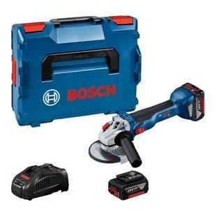 Кутова шліфмашина акумуляторна BOSCH GWS 18V-10 Professional, 2&times;5.0 Аг, ЗП GAL 1880, L-BOXX 06019J4004 фото