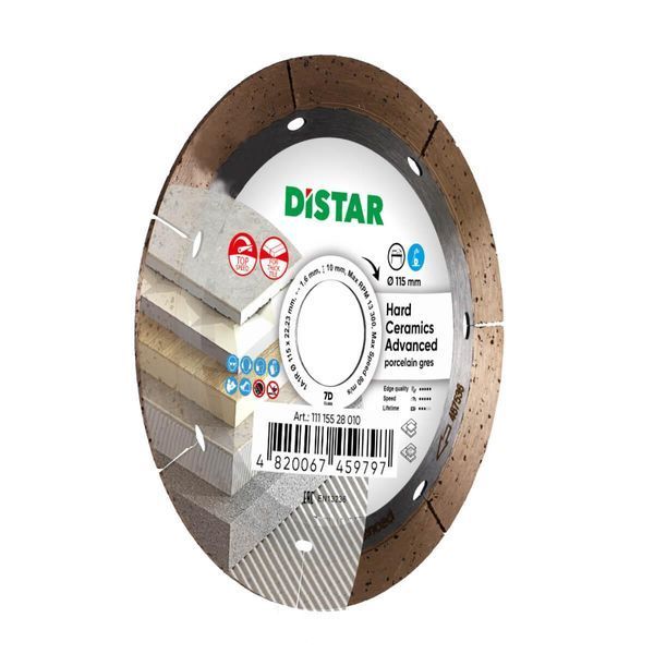 Круг алмазний відрізний Distar 1A1R 115 HARD CERAMICS ADVANCED диск для плиткоріза 11115528010 фото