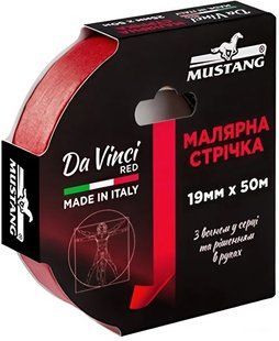 Малярна стрічка Mustang Da Vinci Red рисова червона 19мм*50м ITWP1950R фото