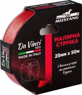 Малярна стрічка Mustang Da Vinci Red рисова червона 25мм*50м ITWP2550R фото