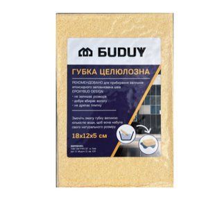 Губка целюлозна для очищення швів від фуги Buduy 185x110x55 мм B1410007 фото
